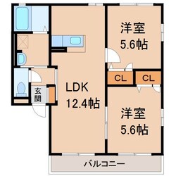 竈山駅 徒歩3分 2階の物件間取画像